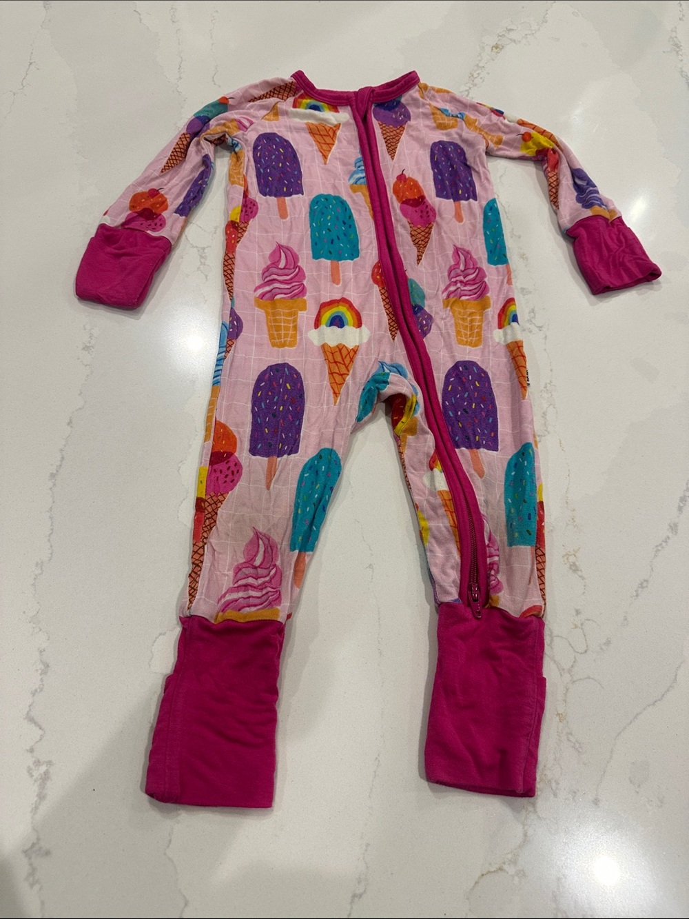 Little Sleepies Ice Cream zippered convertible Sleeper 3-6‎ months